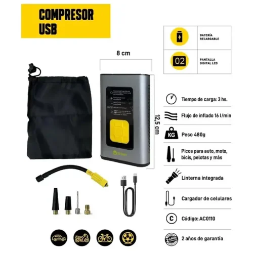 Compresor de aire USB 17mm AC0110