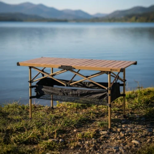 Mesa plegable camping portátil Mara Arena/Negra