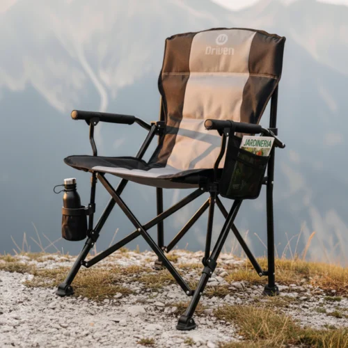Sillon plegable c/porta vaso y bolsillo camping Tona Gris